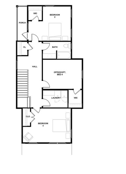 2D floor plan layout for the The Stanley by New Leaf Builders in The Piedmont Collection at Midtown Nexton, Summerville, SC (Image 3).