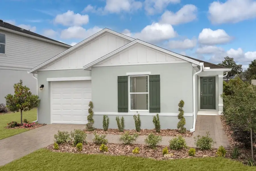 Representative exterior photo of a completed home built from the 1317 Modeled by KB Home in Reserve at Forest Lake I, Lake Wales, FL (Image 14).