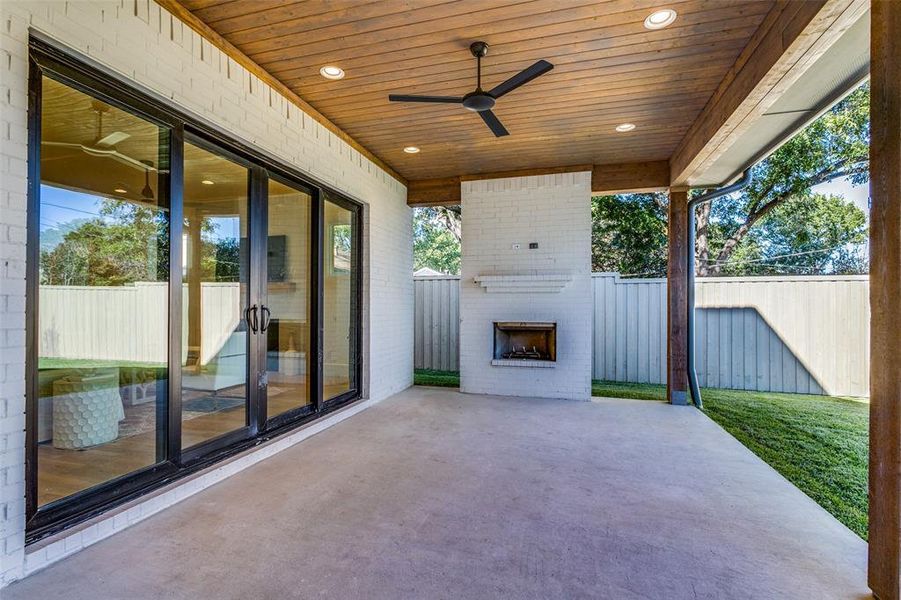 Covered Patio with Fireplace