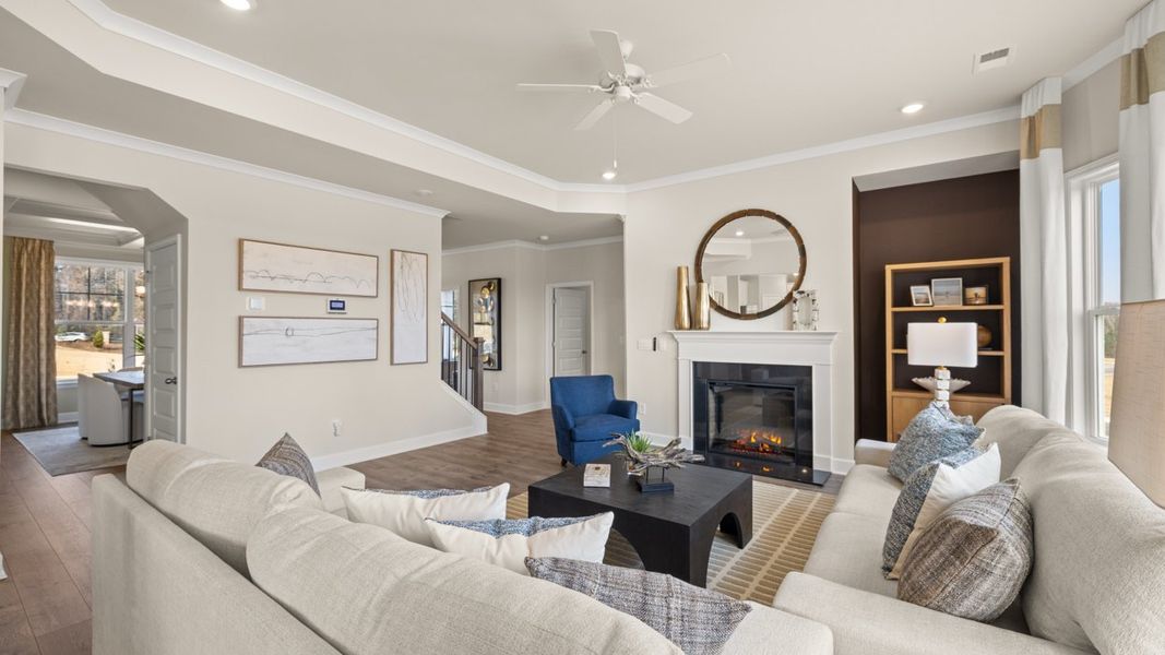Representative furnished interior of a home built from the Savannah by D.R. Horton in Evergreen Crossing, Locust Grove (Image 19).