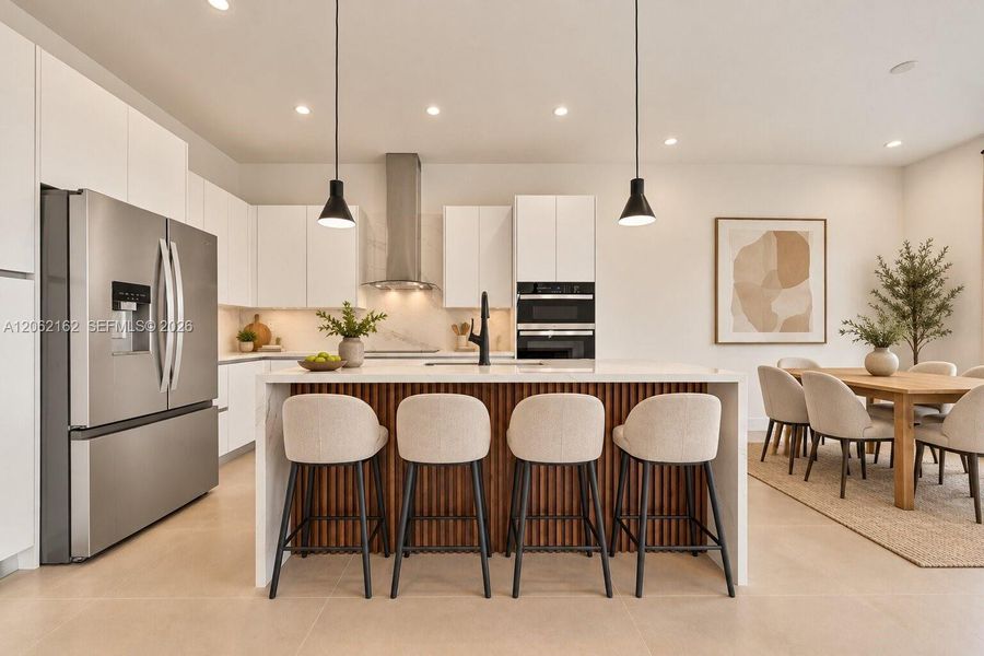 Furnished interior view inside a new home in , Miami (Image 11).