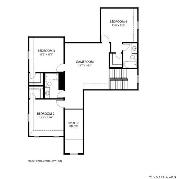 2D floor plan layout of this home in Ladera - 50s, San Antonio, TX (Image 3).