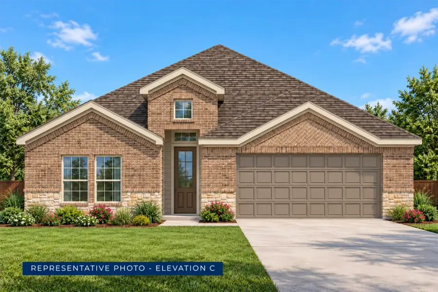 Representative exterior photo of a completed home built from the McKinnon F by First Texas Homes in High Country, Burleson, TX (Image 4).
