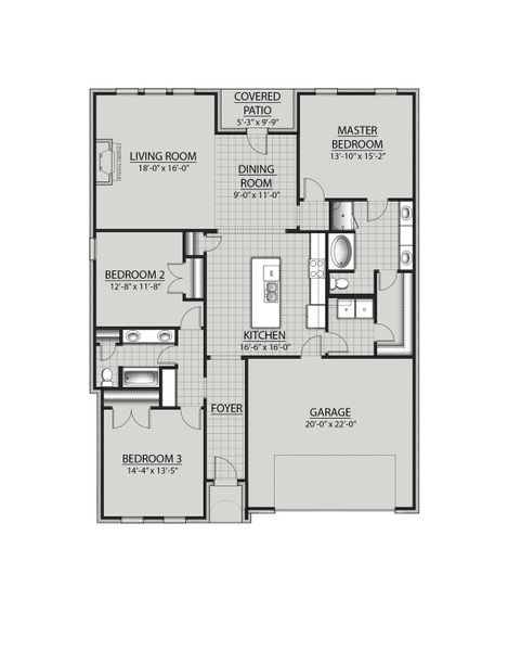 2D floor plan layout for the Varner II H by DSLD Homes in Longleaf, Lumberton, TX (Image 2). 2D floor plan layout for the Varner II H by DSLD Homes in Longleaf, Lumberton, TX (Image 2).