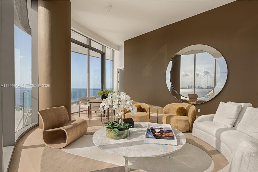 Furnished interior view inside a new home in Una Residences, Miami (Image 13). Furnished interior view inside a new home in Una Residences, Miami (Image 13).