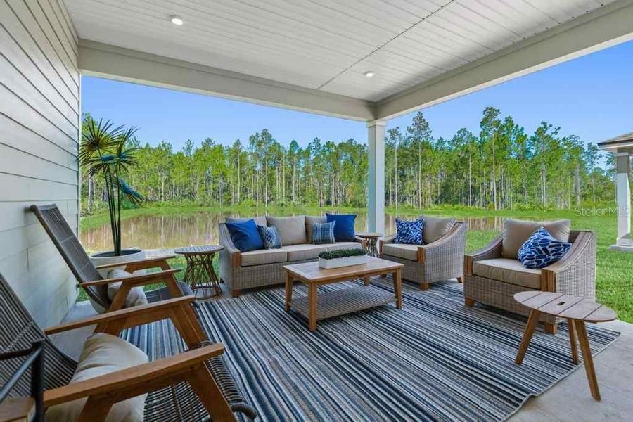 Exterior details and patio area of a home in , Palm Coast (Image 2). Exterior details and patio area of a home in , Palm Coast (Image 2).