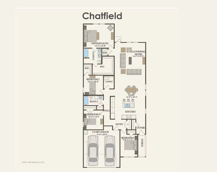 2D floor plan layout of this home in The Overlook at Creekside, New Braunfels, TX (Image 2). 2D floor plan layout of this home in The Overlook at Creekside, New Braunfels, TX (Image 2).