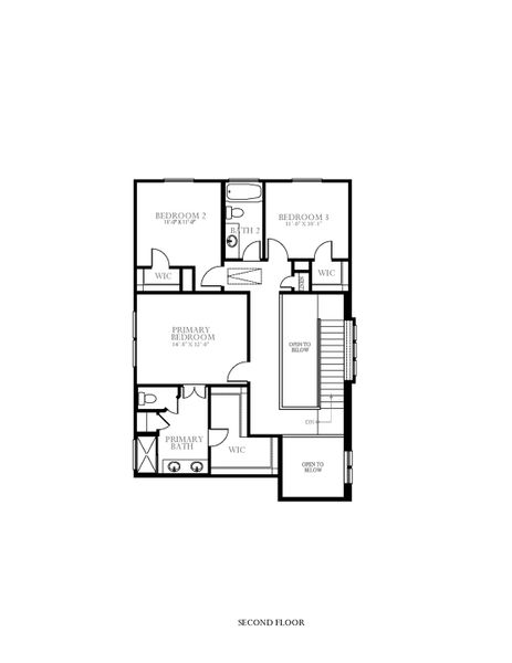 2D floor plan layout for the Dallas by Pacesetter Homes in Village at Manor Commons, Manor, TX (Image 4).