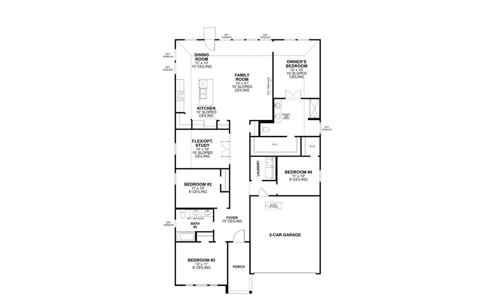 2D floor plan layout for the Herrera - 40' Smart Series by M/I Homes in Lane Ranch, Sanger, TX (Image 3).