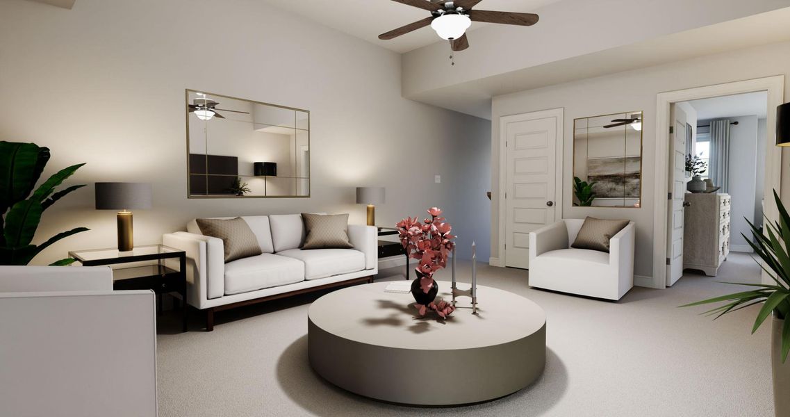 Representative furnished interior of a home built from the Tahoe by Parkside Builders in Oxford Station, Gallatin (Image 5).