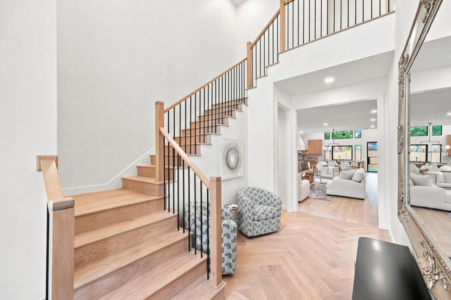 Stairwell to upstairs living areas.