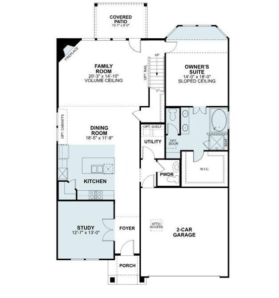 2D floor plan layout of this home in Sorella, Tomball, TX (Image 3).