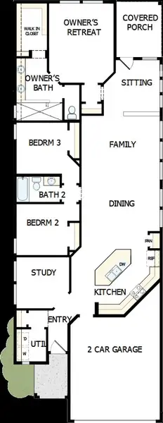 2D floor plan layout of this home in The Grand Prairie 40’, Hockley, TX (Image 5).
