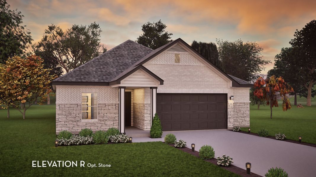 Representative exterior photo of a completed home built from the Sabine by CastleRock Communities in Sagebrook, Argyle, TX (Image 3). Representative exterior photo of a completed home built from the Sabine by CastleRock Communities in Sagebrook, Argyle, TX (Image 3).