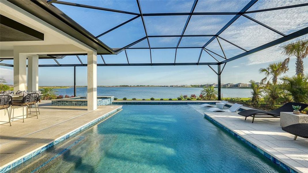 Exterior details and patio area of a home in Wild Blue at Waterside, Sarasota (Image 22).