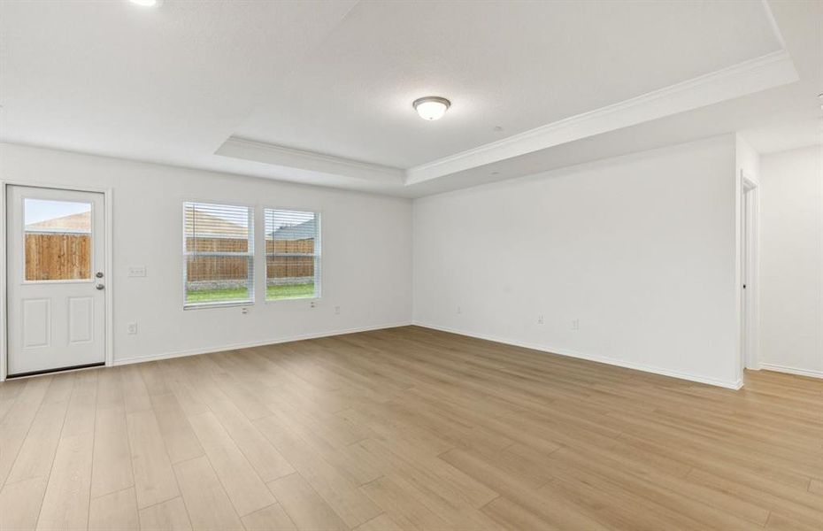 Flexible living space off entryway, can be used as a study Flexible living space off entryway, can be used as a study