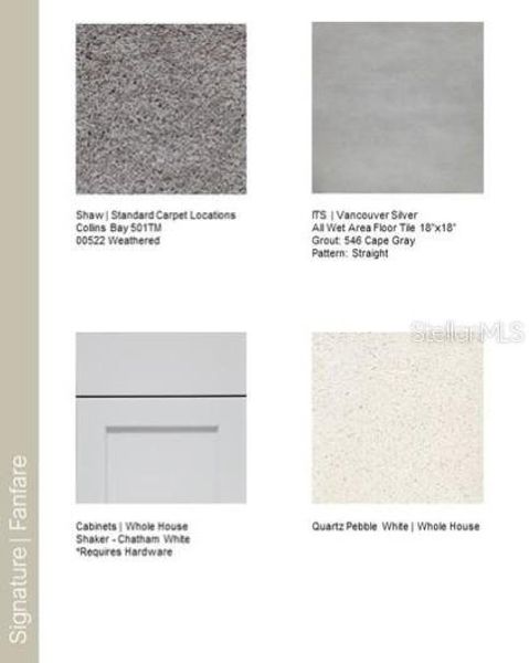 Sample of building materials used in homes in Waterstone, Groveland (Image 13). Sample of building materials used in homes in Waterstone, Groveland (Image 13).