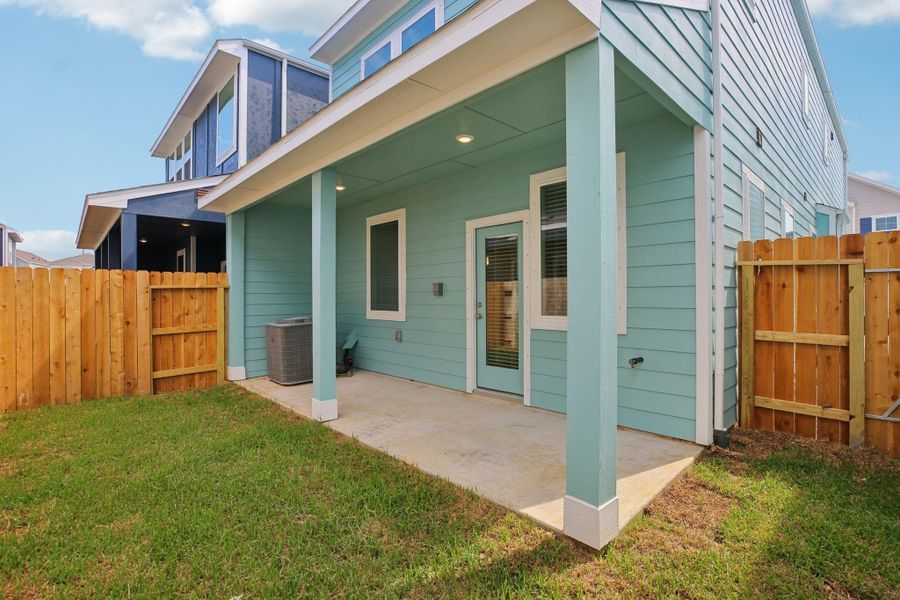 Exterior details and patio area of a home in Kemah Crossing - City Series, Kemah (Image 3). Exterior details and patio area of a home in Kemah Crossing - City Series, Kemah (Image 3).
