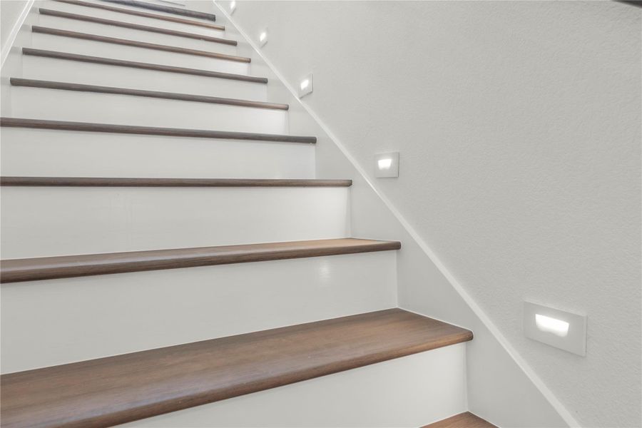 Custom stair-lighting add sophisticated accent lighting that enhances safety and style. Custom stair-lighting add sophisticated accent lighting that enhances safety and style.