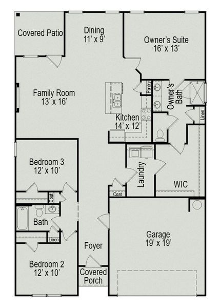 2D floor plan layout of this home in Jackson Hills, Clarksville, TN (Image 4).