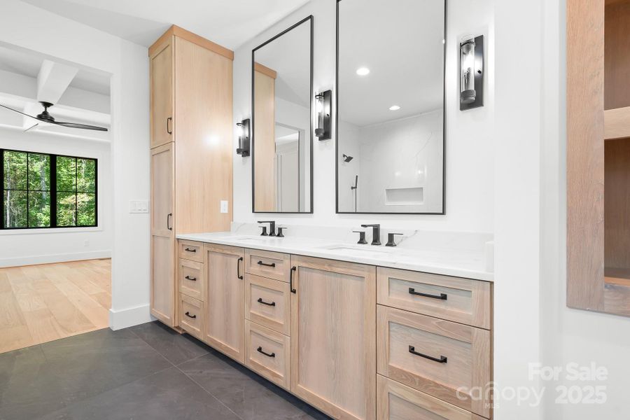 beautiful white oak cabinetry