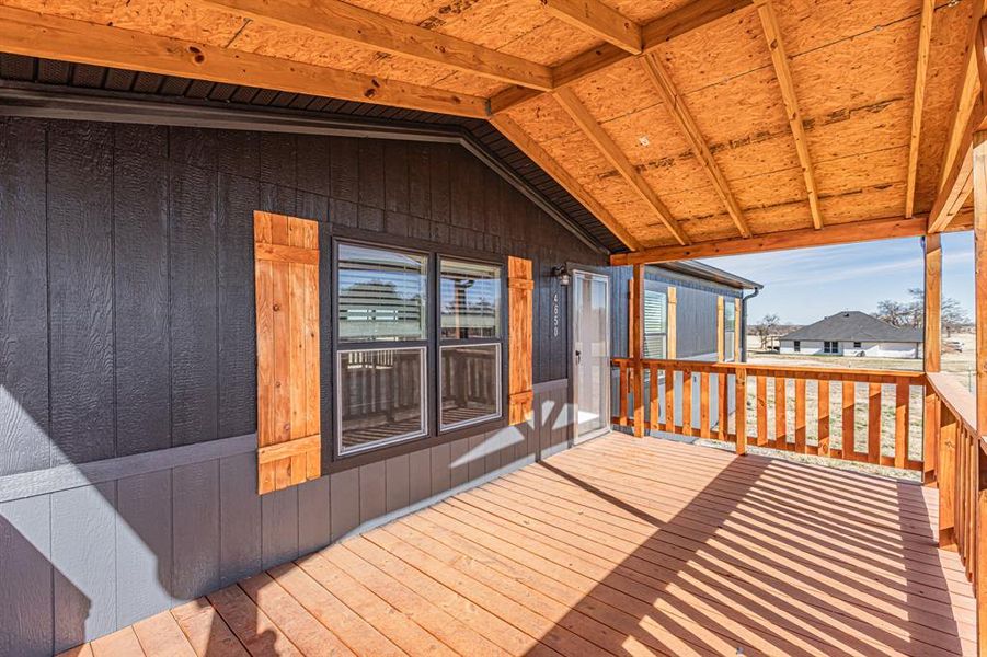 Exterior details and patio area of a home in , Poolville (Image 24).