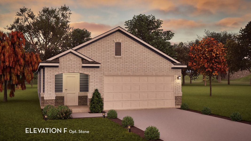 Representative exterior photo of a completed home built from the Pecan by CastleRock Communities in Windrose Green, Angleton, TX (Image 21).