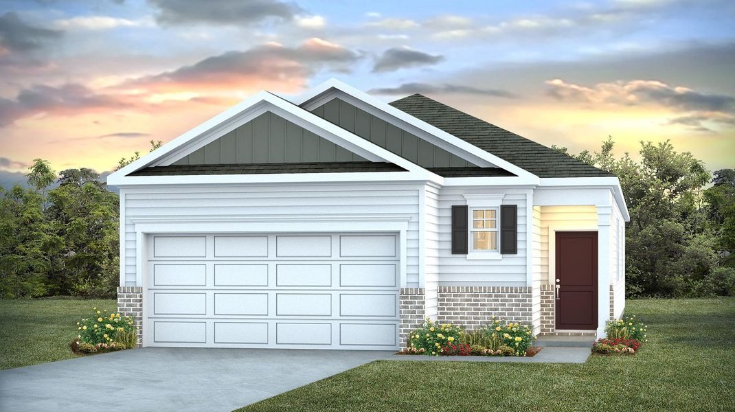 Front exterior of a new home in Ferry Grove, Lexington, SC, highlighting curb appeal (Image 1). Front exterior of a new home in Ferry Grove, Lexington, SC, highlighting curb appeal (Image 1).