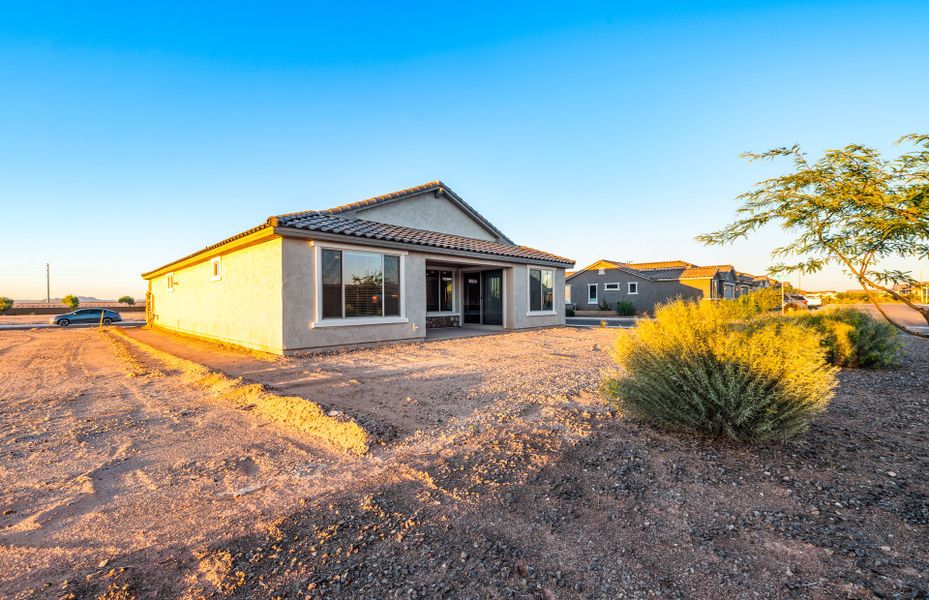 Exterior details and patio area of a home in Sun City Festival, Buckeye (Image 3).