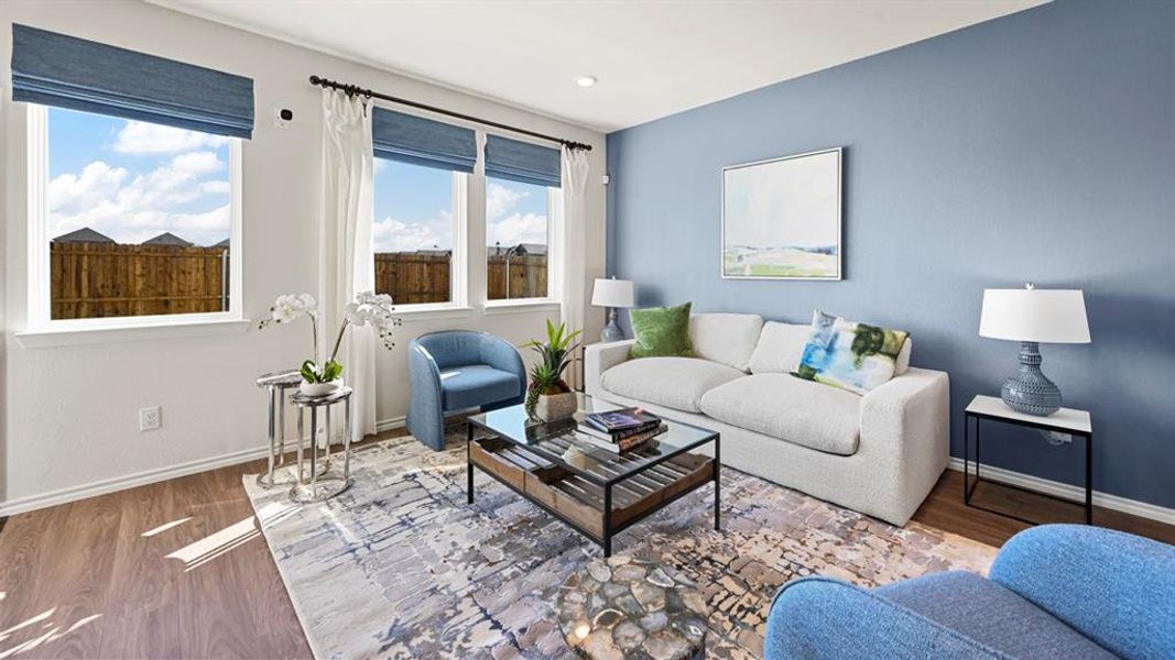 Living area featuring wood finished floors