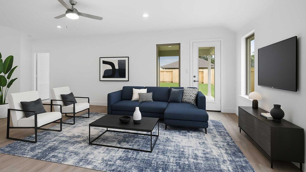 Furnished interior view inside a new home in Hills of Westlake, Conroe (Image 3).