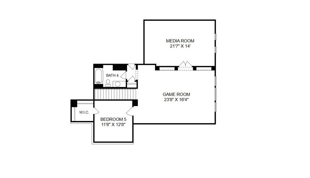 2D floor plan layout for the Vanderpool II by Giddens Homes in Whispering Wind, Bertram, TX (Image 6).