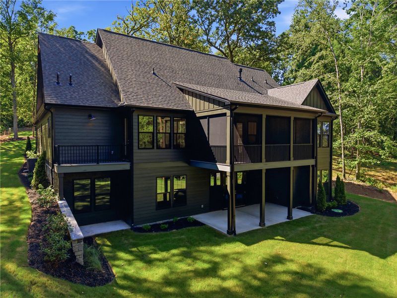 Multi-level outdoor living areas blend seamlessly