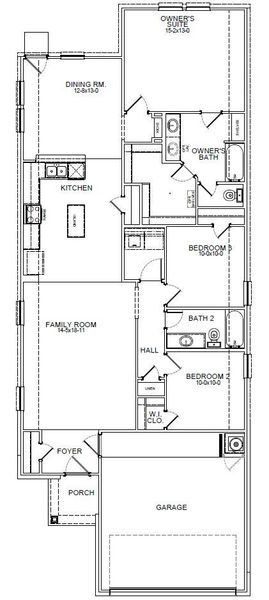 2D floor plan layout of this home in Red Hawk Landing, San Antonio, TX (Image 3).