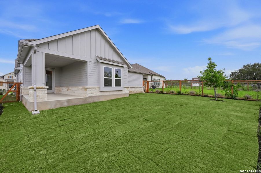 Exterior details and patio area of a home in The Crossvine, Schertz (Image 18). Exterior details and patio area of a home in The Crossvine, Schertz (Image 18).