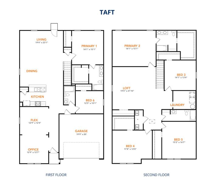 2D floor plan layout of this home in Canal Walk, Roanoke Rapids, NC (Image 3).