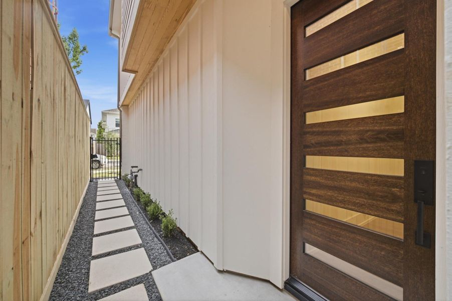 Inviting walkway leading to the front entrance.