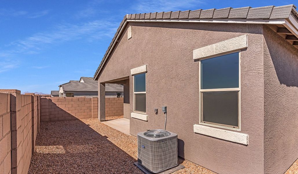 Exterior details and patio area of a home in Coronet at Gladden Farms, Marana (Image 3). Exterior details and patio area of a home in Coronet at Gladden Farms, Marana (Image 3).