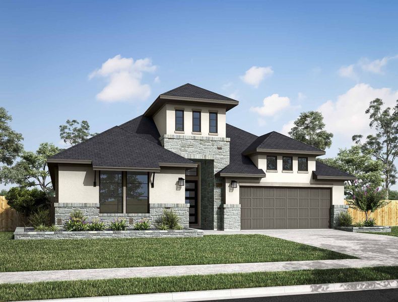 Representative exterior photo of a completed home built from the Bartlett by Tri Pointe Homes in Dunham Pointe 60′, Cypress, TX (Image 17).