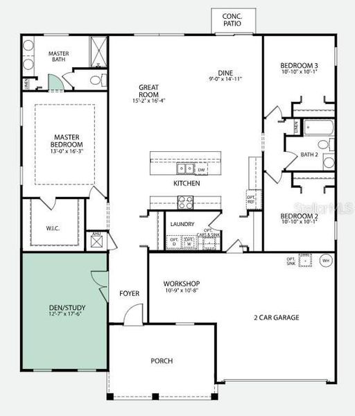 2D floor plan layout of this home in Venice, Venice, FL (Image 1).