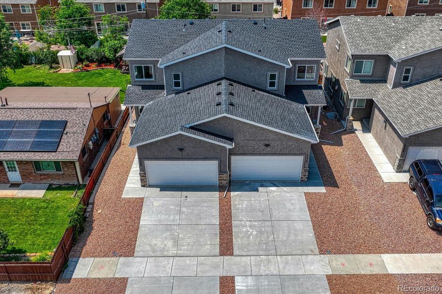 Attached 2 car garage comes equipped with automatic garage door opener.