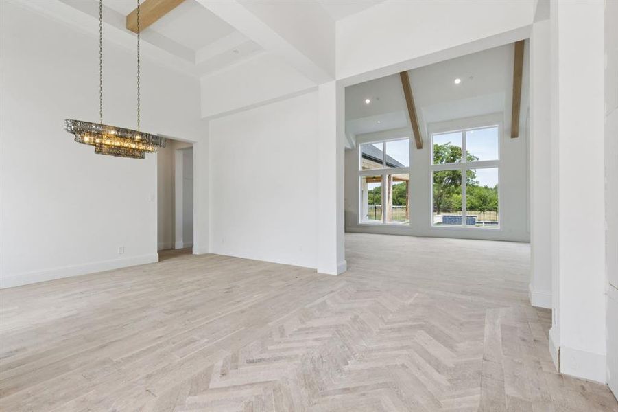 This home features all major amenities on one level and uniquely designed to entertain on a grand scale, while maintaining separate formal areas for intimate gatherings.