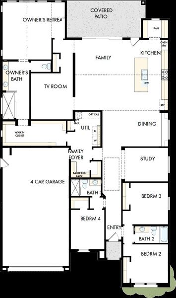 2D floor plan layout of this home in Meridian at Northpointe at Vistancia, Peoria, AZ (Image 2). 2D floor plan layout of this home in Meridian at Northpointe at Vistancia, Peoria, AZ (Image 2).