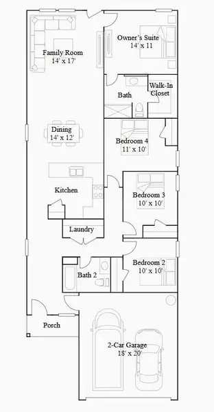 2D floor plan layout of this home in Monarch Landing, Needville, TX (Image 3). 2D floor plan layout of this home in Monarch Landing, Needville, TX (Image 3).