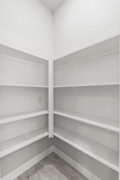 Spacious walk in pantry.