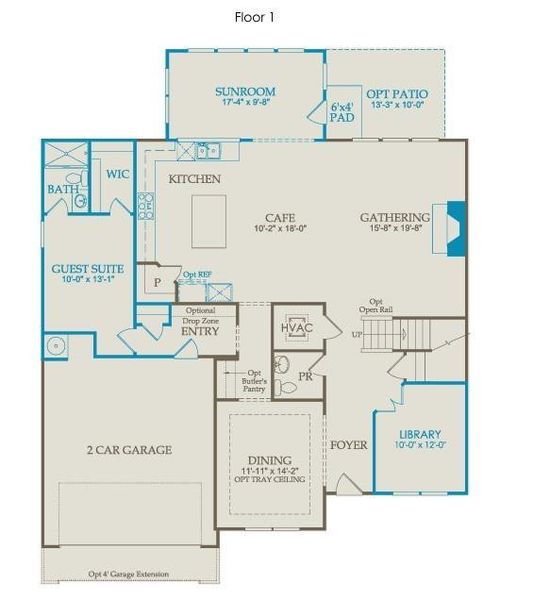 2D floor plan layout of this home in Ashworth Estates, Powder Springs, GA (Image 3).