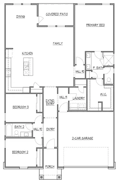2D floor plan layout for the 1827 by Texas Homes in The Woodlands, Mico, TX (Image 3).
