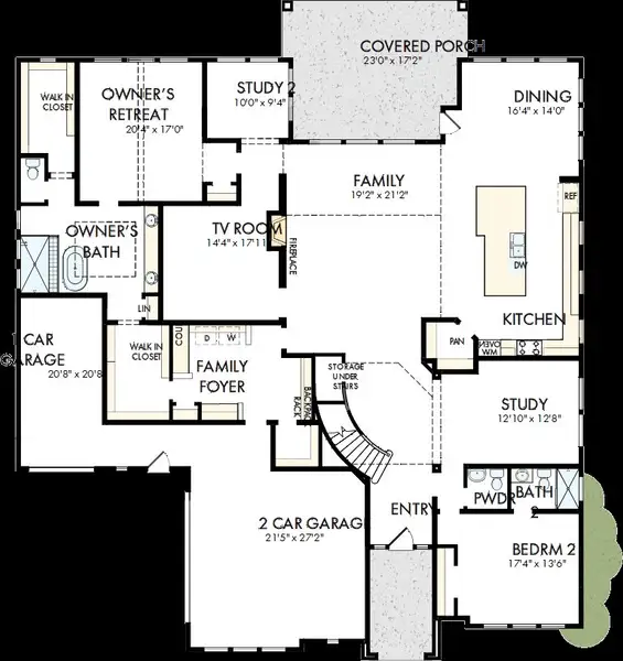 2D floor plan layout of this home in Leander Estates, Leander, TX (Image 3).
