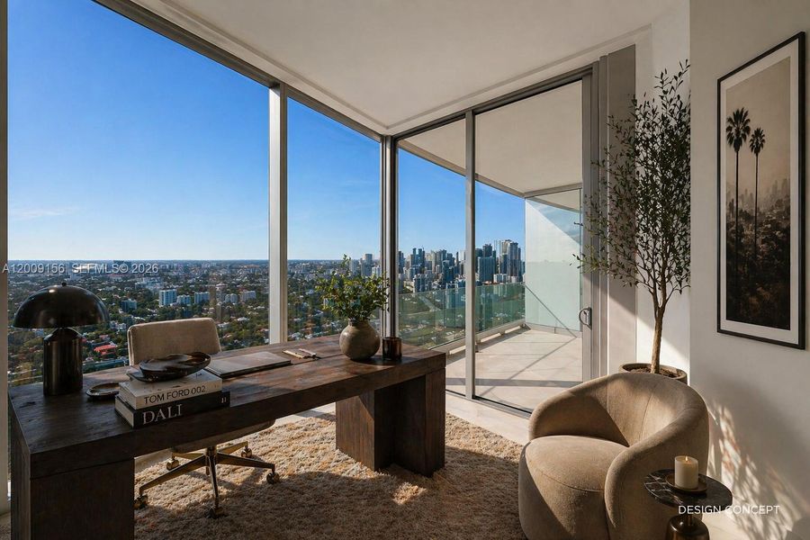 Furnished interior view inside a new home in , Miami (Image 15).