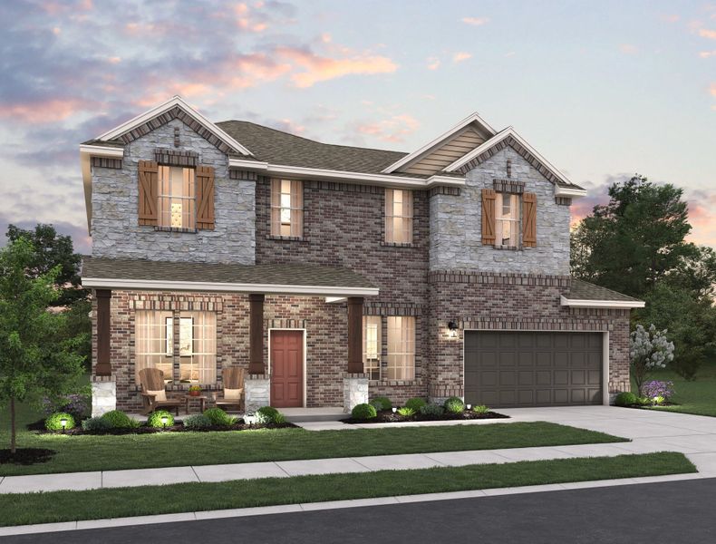 Representative exterior photo of a completed home built from the Hawthorne by Ashton Woods in The Trails at Carmel 60s, Pflugerville, TX (Image 2). Representative exterior photo of a completed home built from the Hawthorne by Ashton Woods in The Trails at Carmel 60s, Pflugerville, TX (Image 2).